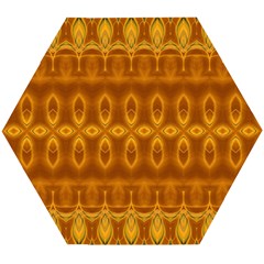 Boho Honey Gold Wooden Puzzle Hexagon by SpinnyChairDesigns