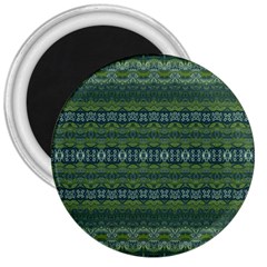 Boho Forest Green  3  Magnets by SpinnyChairDesigns