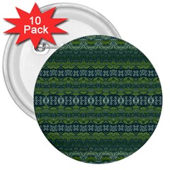 Boho Forest Green  3  Buttons (10 Pack)  by SpinnyChairDesigns