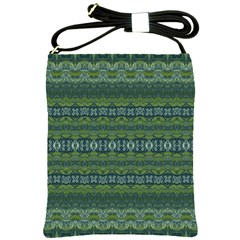 Boho Forest Green  Shoulder Sling Bag by SpinnyChairDesigns