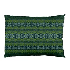 Boho Forest Green  Pillow Case (two Sides) by SpinnyChairDesigns