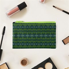 Boho Forest Green  Cosmetic Bag (xs) by SpinnyChairDesigns