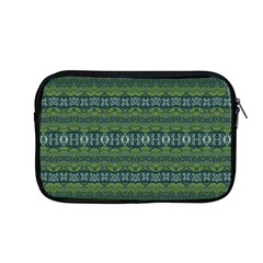 Boho Forest Green  Apple Macbook Pro 13  Zipper Case by SpinnyChairDesigns