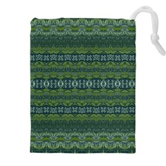 Boho Forest Green  Drawstring Pouch (4xl) by SpinnyChairDesigns