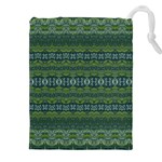 Boho Forest Green  Drawstring Pouch (5XL) Front