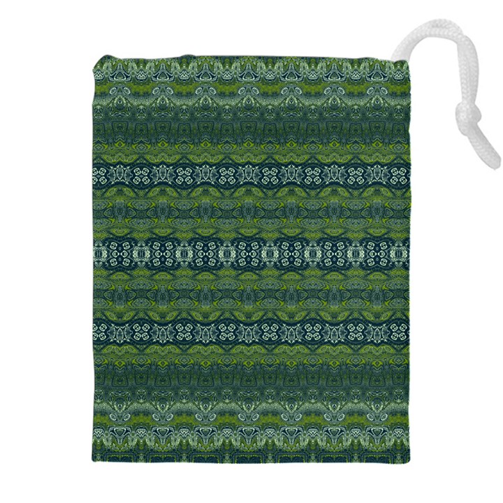 Boho Forest Green  Drawstring Pouch (5XL)