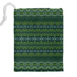 Boho Forest Green  Drawstring Pouch (5XL) Back