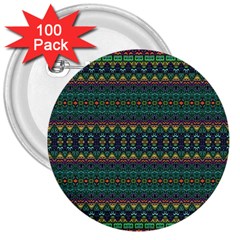 Boho Summer Green 3  Buttons (100 Pack)  by SpinnyChairDesigns