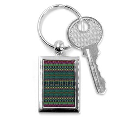 Boho Summer Green Key Chain (rectangle) by SpinnyChairDesigns