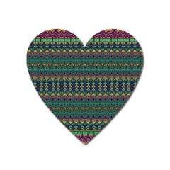 Boho Summer Green Heart Magnet by SpinnyChairDesigns