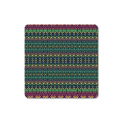 Boho Summer Green Square Magnet by SpinnyChairDesigns