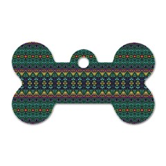 Boho Summer Green Dog Tag Bone (one Side) by SpinnyChairDesigns