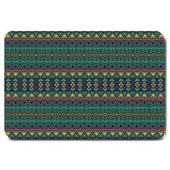 Boho Summer Green Large Doormat  by SpinnyChairDesigns