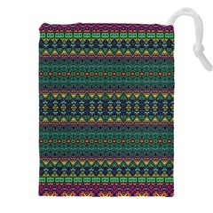 Boho Summer Green Drawstring Pouch (5xl) by SpinnyChairDesigns