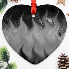 Abstract Black Grey Ornament (heart) by SpinnyChairDesigns