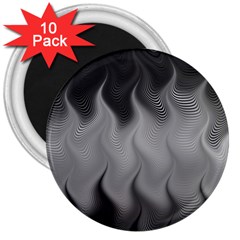 Abstract Black Grey 3  Magnets (10 Pack)  by SpinnyChairDesigns