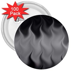 Abstract Black Grey 3  Buttons (100 Pack)  by SpinnyChairDesigns