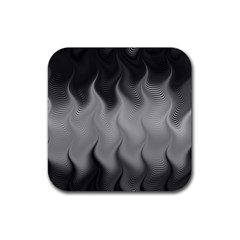 Abstract Black Grey Rubber Coaster (square)  by SpinnyChairDesigns