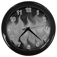 Abstract Black Grey Wall Clock (black) by SpinnyChairDesigns