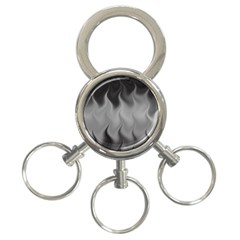 Abstract Black Grey 3-ring Key Chain by SpinnyChairDesigns