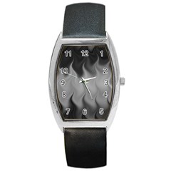 Abstract Black Grey Barrel Style Metal Watch by SpinnyChairDesigns