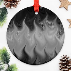 Abstract Black Grey Round Ornament (two Sides) by SpinnyChairDesigns