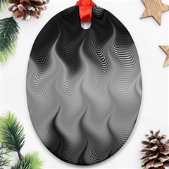 Abstract Black Grey Oval Ornament (two Sides) by SpinnyChairDesigns