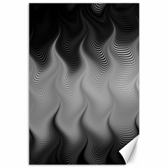 Abstract Black Grey Canvas 12  X 18  by SpinnyChairDesigns