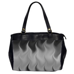 Abstract Black Grey Oversize Office Handbag (2 Sides) by SpinnyChairDesigns