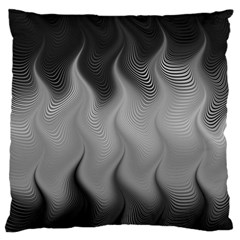 Abstract Black Grey Large Cushion Case (one Side) by SpinnyChairDesigns