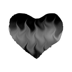 Abstract Black Grey Standard 16  Premium Flano Heart Shape Cushions by SpinnyChairDesigns