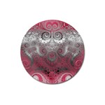 Black Pink Spirals and Swirls Magnet 3  (Round) Front