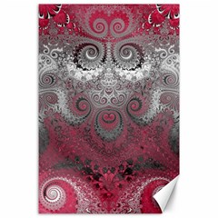 Black Pink Spirals And Swirls Canvas 24  X 36  by SpinnyChairDesigns