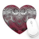 Black Pink Spirals and Swirls Heart Mousepads Front