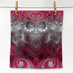 Black Pink Spirals And Swirls Face Towel by SpinnyChairDesigns