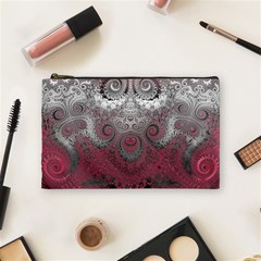 Black Pink Spirals And Swirls Cosmetic Bag (medium) by SpinnyChairDesigns