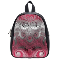 Black Pink Spirals And Swirls School Bag (small) by SpinnyChairDesigns