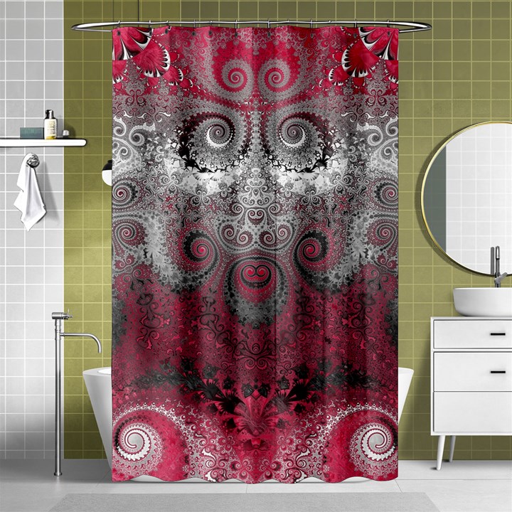 Black Pink Spirals and Swirls Shower Curtain 48  x 72  (Small) 