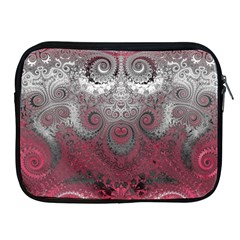 Black Pink Spirals And Swirls Apple Ipad 2/3/4 Zipper Cases by SpinnyChairDesigns