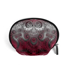 Black Pink Spirals And Swirls Accessory Pouch (small) by SpinnyChairDesigns