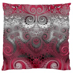 Black Pink Spirals And Swirls Standard Flano Cushion Case (one Side) by SpinnyChairDesigns