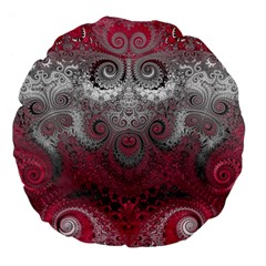 Black Pink Spirals And Swirls Large 18  Premium Flano Round Cushions by SpinnyChairDesigns