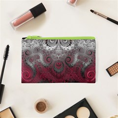 Black Pink Spirals And Swirls Cosmetic Bag (xs) by SpinnyChairDesigns