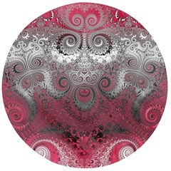 Black Pink Spirals And Swirls Wooden Bottle Opener (round) by SpinnyChairDesigns