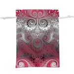 Black Pink Spirals and Swirls  Lightweight Drawstring Pouch (XL) Back