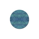 Teal Spirals and Swirls Golf Ball Marker Front