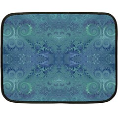 Teal Spirals And Swirls Fleece Blanket (mini) by SpinnyChairDesigns