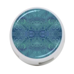 Teal Spirals And Swirls 4-port Usb Hub (two Sides) by SpinnyChairDesigns