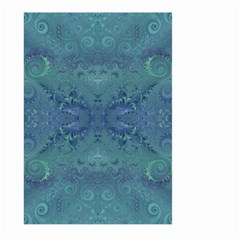 Teal Spirals And Swirls Large Garden Flag (two Sides) by SpinnyChairDesigns