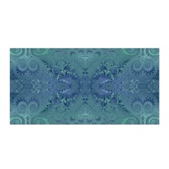 Teal Spirals And Swirls Satin Wrap by SpinnyChairDesigns